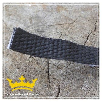 Glasband, zwart 15 x 2 mm.