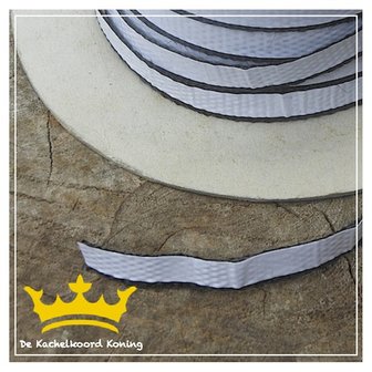 Zwarte glaskoord, 15 x 2 mm.