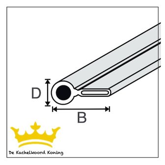 P-sectie 18 x 8 mm. met plakstrip. Koord.