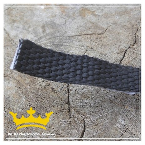 Glasband, zwart 15 x 2 mm.