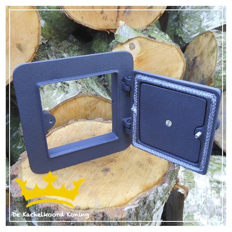 Gietijzeren veegluik met ornament 1